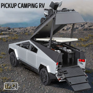 【Rummy 】 Mô hình xe hợp kim cắm trại Tesla cybertruck quy mô 1:32 Đồ chơi xe mô hình đúc hiệu ứng ánh sáng và âm thanh cho quà sinh nhật cho bé trai đồ chơi trẻ em Bộ sưu tập xe hơi