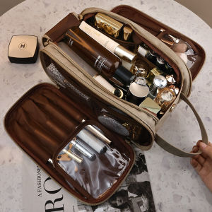Premium Large Capacity Cosmetic Bag with Elegant Tote Design - Multi-functional Travel Toiletry & Organizer Bag Portable