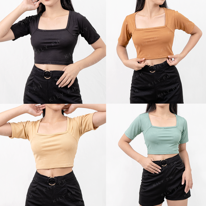 Selena Double Rib Squareneck Top