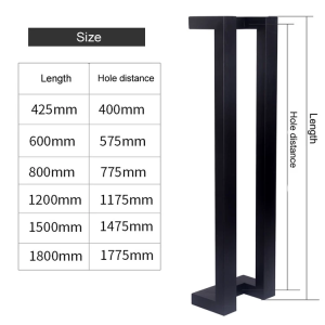 มือจับประตูสแตนเลสมีความยาว 600 800 1200 มม. และมีสีดําด้านหรือสีเงินบนพื้นผิว เหมาะสําหรับประตูกระจกและประตูไม้ ไม่แตกง่าย แข็งแรงทนทาน เหมาะสําหรับการใช้งานในระยะยาว