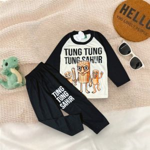 Setelan Baju Harian Anak Motif Terbaru Dengan Bahan Katun Ready Usia 1-10 Tahun Warna Random