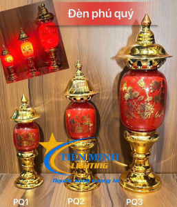 [Giá cặp] Đèn thờ thủy tinh Phú Quý kích thước nhỏ- trung- lớn dùng bóng ớt dễ lắp đặt và thay thế