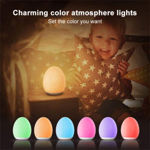 LED Night Lights USB Rechargeable Egg Shape RGB Pat Light Baby Feeding Sleeping Eye Protection Lamp Outdoor Bar Table Lamp