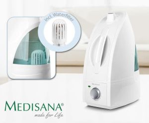 Máy Phun Sương Tạo Ẩm Khuếch Tán Tinh Dầu Medisana AH660 Cắm Điện Trực Tiếp Dùng cho phòng đến 30m2 Dung tích bình nước 45L Tự động tắt khi hết nước