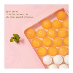 Khay Đá Khuôn Đá Khuôn Làm Thạch Vỉ 33 Viên Dang Tròn Có Nắp Đậy An Toàn Tiện Lợi - Khuôn tròn