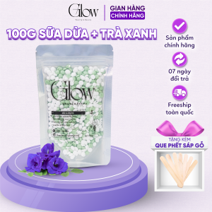 Sáp Wax Lông Nóng Trà Xanh Mix Sữa Dừa Cao Cấp Gói 100 GLOWWAXING Siêu Bám Lông Dùng Cho Da Nhạy Cảm Tặng Que CHE TÊN SẢN PHẨM