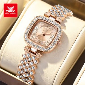 OPK Watch For Women Korean Style Casual Waterproof Original Luxury Diamond Dial  Stainless Steel Ladies Watch