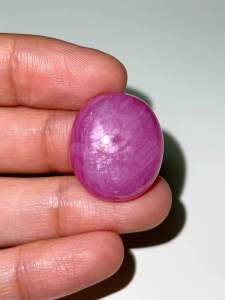 ธนาภรณ์✨GSH00729 พลอยทับทิม 47.10 กะรัต สีชมพูหวาน เม็ดใหญ่ มีเหลือบธรรมชาติหน้ากว้าง