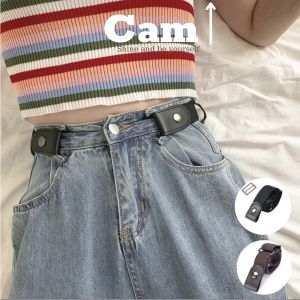 Thắt lưng chun thun co giãn cúc bấm 2 bên vải thun phối da - Dây nịt chun thun 2 bên cài tiện lợi eo nhỏ camcamvintage