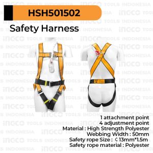 Full Body Harness INGCO HSH501502 Safety Harnes Single Big Hook ISO