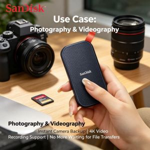 SanDisk E30 Portable External SSD 1TB 2TB 4TB 6TB 8TB USB 3.2 Gen2 520MB/s Shockproof Vibration Resistant Solid State Drive