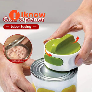 I know Can Opener Manual Can Opener Bottle Opener Easy Twist Release Opener Rotation Safety Jar Beverage Opener Anti-Slip Can Opener Kitchen Labor-Saving Gadgets Tool for Any Size