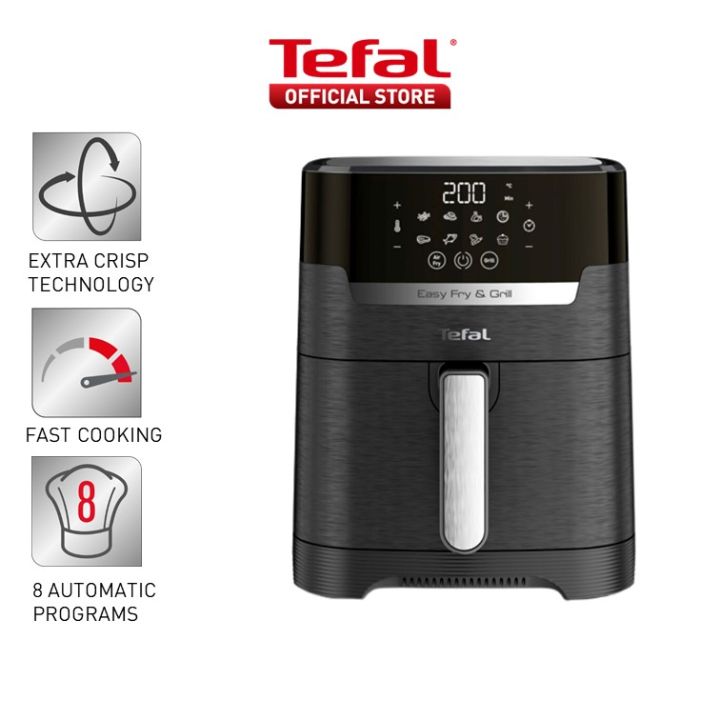 Tefal Easy Fry & Grill Precision 4.2L Healthy Air Fryer (1400W) EY5058 – 8 Programmes, Crisp, Fast Cooking, Grill, Reheat, Roast