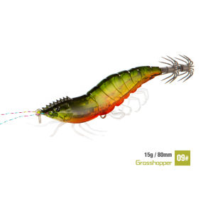 NOMADISM Premium Extra strong hook bottled wood shrimp squid fishing bait Lure 8cm