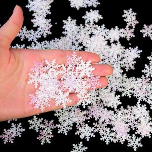 ESFDGL Glitter Christmas Snowflakes Confetti DIY 1.5cm/2cm/3cm Snowflake Sequins Children Toys Multi-color Artificial Snowflakes Cake Decor