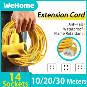 10M/20M/30M Extension Cord with Universal Socket and Switch Intelligent Universal High Power Safety Wiring Board Extension Cord USB Socket Charger Ports Power Strip Outlet