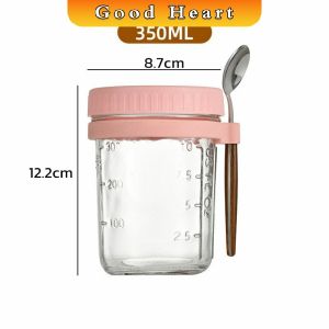 J.D. กล่องใส่อาหารเช้า 350ml ใส่ข้าวโอ๊ต ซีเรียล มีช้อนพร้อมฝาปิด Oats Containers