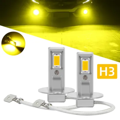 KEVANLY 2PCS Lampu LED H3 Mobil Anti Error Canbus Nirkabel 6000K Putih 100W Super Terang Lampu Kabut/Depan untuk Avanza Xenia Ertiga