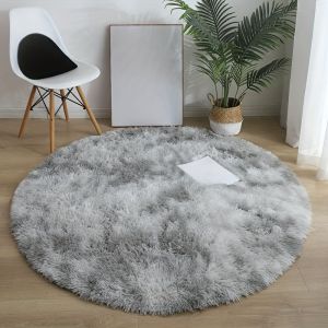 Tie-dyed Fur Carpet Super Plush Soft Rug Carpet Home Decor Bath Bedroom Carpet Non-slip Round Carpet for Bedroom