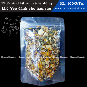 Thức ăn Yee thịt vịt đông khô và tổng hợp các loại trái cây đặc biệt là lê dành cho các dòng hamster