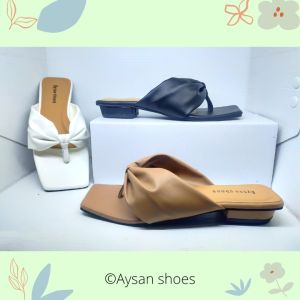 AYSAN Shoes ~ Sandal Jepit Wanita CERLYNE Hak Tahu 25 cm READY BIG SIZE (BK-201)