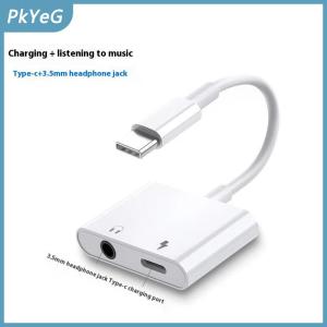 PkYeG Bộ chuyển đổi âm thanh 2 trong 1 USB C sang 3.5mm Jack Type-C sạc 3.5mm Cáp AUX cho đầu nối tai nghe có dây Samsung Xiaomi Huawei