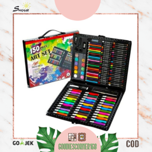 Set Alat Mewarnai Lengkap Tas Crayon Mewarnai Anak 150/86 PCS crayon koper  Set Alat Mewarnai Lengkap Tas