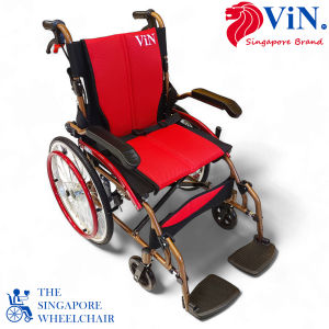 ViN-DY879 Lightweight Wheelchair for Elderly Washable Cushion Self Propelled Armrest Lift Up Compact Aluminum Propelled Wheelchair