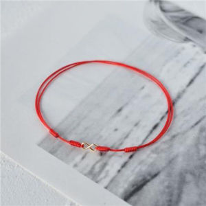 [haoh] Hand Braided Red Rope Bracelet Alloy Hand Rope Couple Bracelet Simple Buckle Ethnic Original Female Accessory