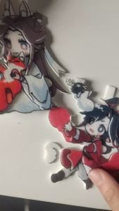 2025 Anime Tian Guan Ci Fu Xie Lian Hua Cheng Cartoon Non Woven Embroidery Key Chain Heavens Blessing Pendant Keyring