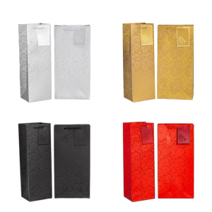 6 Pack Wine Carriers Bags Enhances Your Gift Presentation Wine Bottle Bags Paper Texture Suitable for Various Event