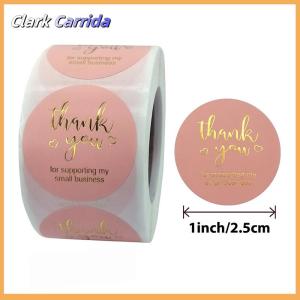 [Clark Carrida] 500Pcs Cảm ơn bạn Vòng Sticker sổ lưu niệm thư thủ công dán con dấu Nhãn dán quà tặng đám cưới hoa trang trí