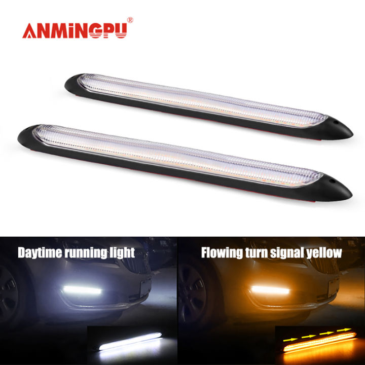 HIPOPY 2Pcs 9 LED Daytime Running Strip Lights DRL Kit
