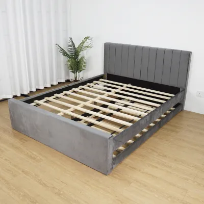 MUSE Design Pull out bed STARIA LEWIS queen size fabric pull out bed frame katil queen with pull out