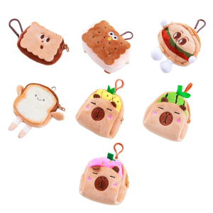 Stylish Adorable Capybaras Coin Pouches Soft Polyester Materials Portable Accessory for Student and Trendy Women