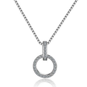 Dây chuyền thời trang phong cách Hàn mặt tròn phối đá trẻ trung DC115