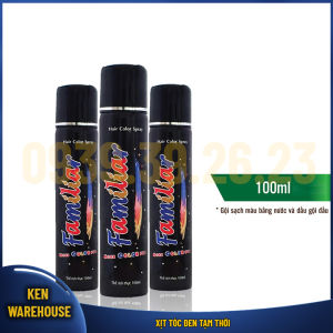Xịt tóc đen tạm thời Familiar 100ml có chất dưỡng không gây hại tóc đen tóc tạm thời tiện lợi an toàn - KEN warehouse