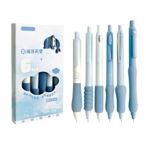 6Pcs Gel Pen 0.5MM Tip Quick Dry Retractable Gel Pen School Office Supplies for Adult Student Writing Journaling
