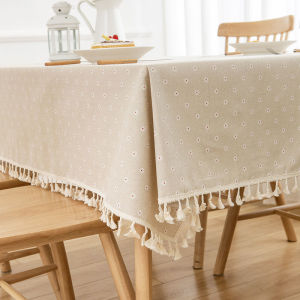 Khăn Trải Bàn Cotton Linen Decor Bàn Ăn Bàn Trà Góc Học Tập Bàn Làm Việc Phong Cách Vintage KTB01