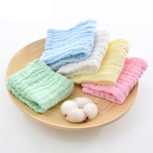 (5Pcs) ผ้าเช็ดหน้าเด็ก ผ้าเช็ดตัวเด็ก (30x30cm) ผ้าฝ้ายผ้านุ่มดูดซับ 6 ชั้นอนุบาล Baby Towel Kid Face Cotton Washcloth MY62