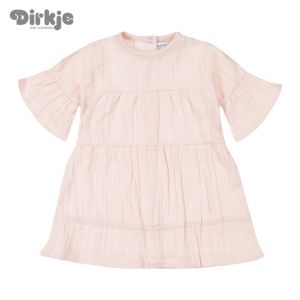 Comfort & Hugs x Dirkje Collection Light Pink Muslin Girl Dress Cute Summer Outfit With Buttons