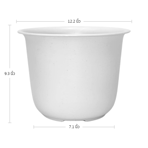 กระถาง กระถางต้นไม้ มินิมอล จัมโบ้+จาน ขนาด 12 นิ้ว สี ดำ ขาว Bundle 5 ใบ ชิ้น อัน