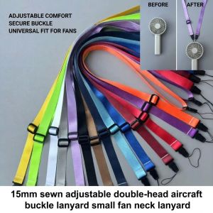 Lanyard Strap 15MM Adjustable Dual Head Airplane Clip/Trendy Rope Outdoor Travel Sports/All-Season For Adults Men Women/Mobile Accessories/Small Fan Neck Strap