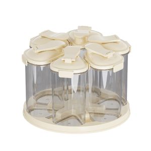CMIEWN5 Sealed 6 Grids Storage Box Food Grade Moisture-proof Dispenser Flour Preservation Container Bug-proof Pantry Organizer Kitchen Use