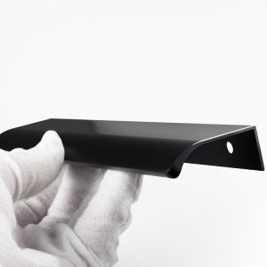 Black Aluminum Alloy Cabinet Handle Drawer Pull Hidden Recessed Curved style