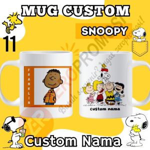Mug Karakter Snoopy Custom Nama Gelas Kartun Snoopy