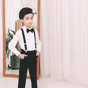 FE Childrens Suit Pants Boys Black Suit Pants Middle and Big Children Primary School Students School Pants White Trousers Dark Blue School Uniform Pants 3.22
