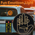 Car LED fun expression light smiley face light rear window multi-function warning gesture light palm light. 