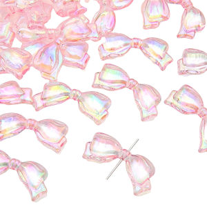 4pcs Acrylic Bow Charm Beads for Bracelet Necklace Keychain DIY Handmade Jewelry Craft Making Accessories