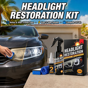 Car Headlight Care Kit Daily Restoration Cleaner Deoxidizer Removes Yellowing Grime Protective Polish Anti UV Coating Clear
